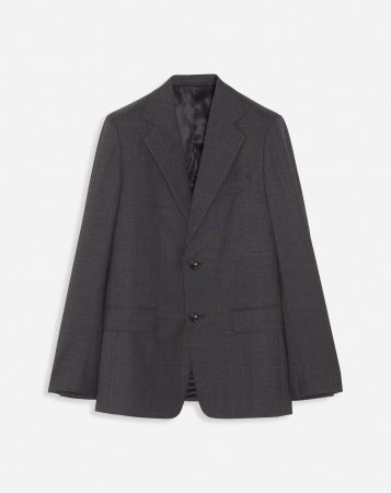 LANVIN Mens Coats & Jackets | Single-breasted jacket with flap pockets ANTHRACITE