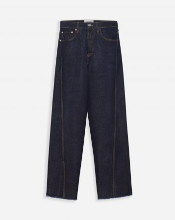 LANVIN Mens Pants & Shorts | Twisted baggy denim pants NAVY BLUE