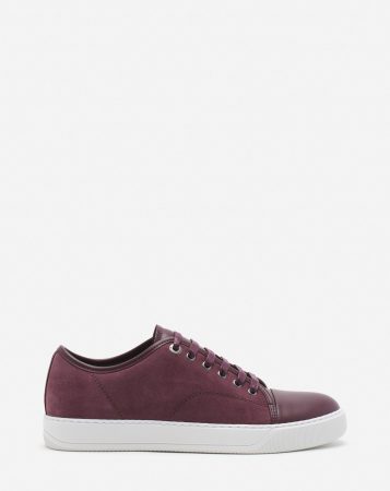 LANVIN Mens Sneakers | Dbb1 leather and suede sneakers DARK RED
