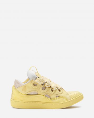 LANVIN Mens Sneakers | Leather curb sneakers CORN