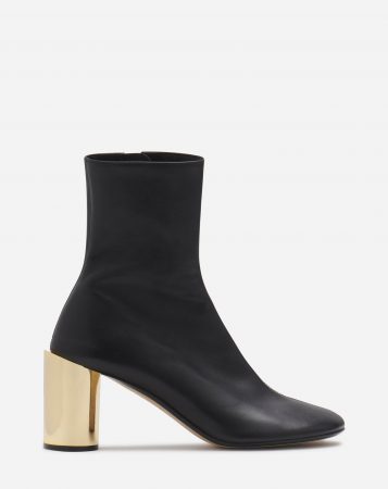 LANVIN Womens Boots & Booties | Leather sequence by lanvin chunky heeled boots BLACK/GOLD