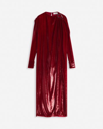 LANVIN Womens Dresses | Long-sleeve draped dress RED