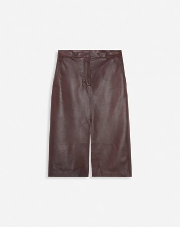 LANVIN Womens Skirts & Shorts | Straight leather midi skirt COCOA