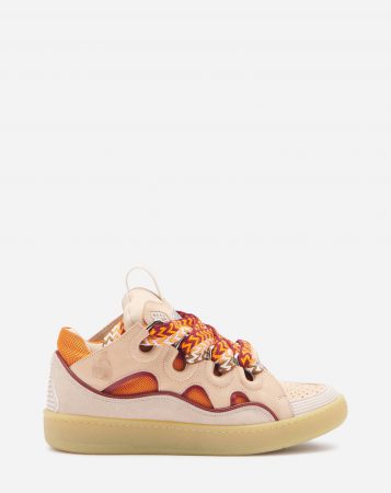LANVIN Womens Sneakers | Leather curb sneakers PALE PINK/MANGO