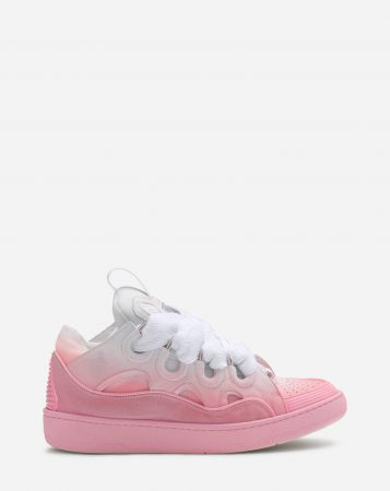 LANVIN Womens Sneakers | Leather curb sneakers PINK/WHITE