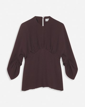 LANVIN Womens Tops | Gathered top with 3/4-length sleeves COCOA